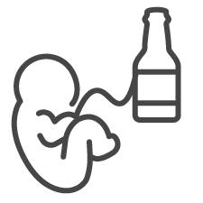 National FASD icon Foetus + beer bottle