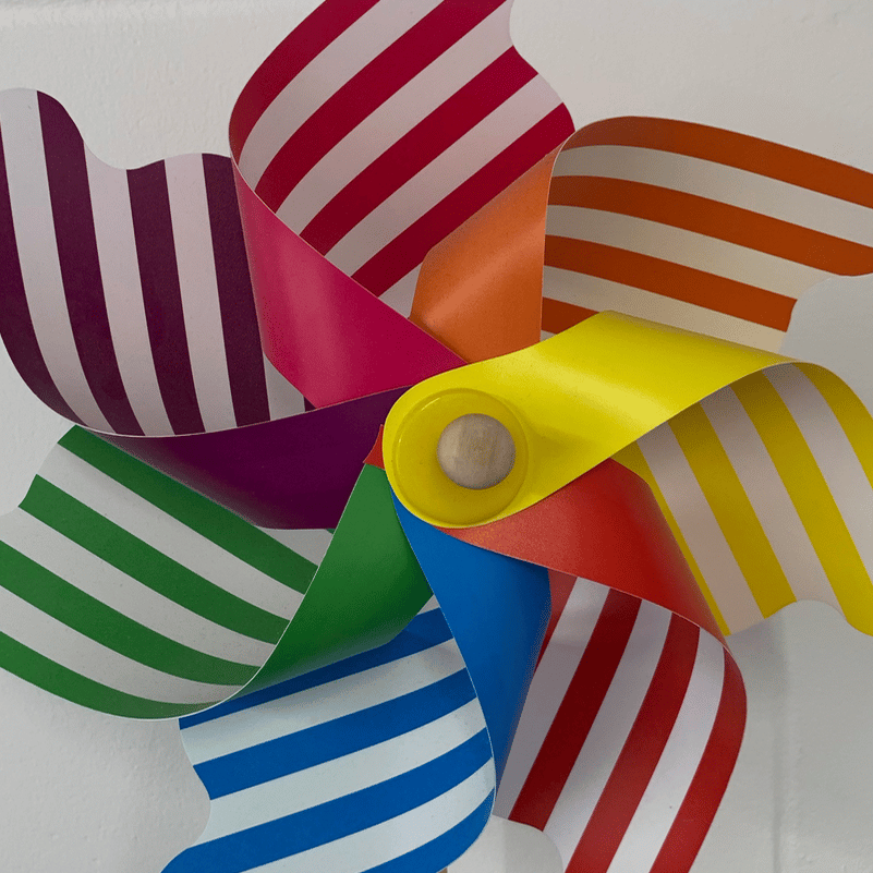 A striped pinwheel