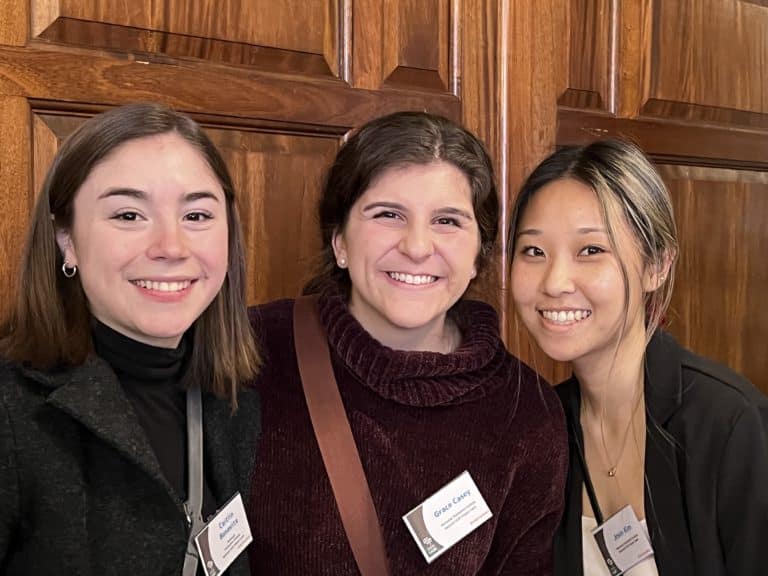 Caitlin Bonavita, Grace Casey, Josie Kim, WPI Project Team at our 'The Time is Now' event in London